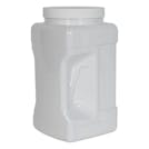 128 oz. White PET Square Pinch Grip-It Jar with 120/400 White Ribbed Cap with F217 Liner