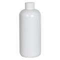 16 oz. White PET Traditional Boston Round Bottle with 24/410 White Ribbed Cap with F217 Liner