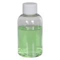 2 oz. Clear PET Squat Boston Round Bottle with 20/410 White Ribbed Cap with F217 Liner