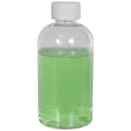 6 oz. Clear PET Squat Boston Round Bottle with 24/410 White Ribbed CRC Cap with F217 Liner