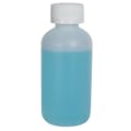 4 oz. Natural HDPE Boston Round Bottle with 24/410 White Ribbed CRC Cap with F217 Liner