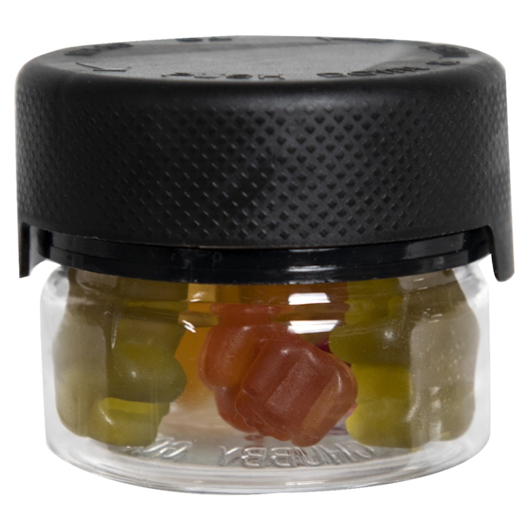 1 oz. (30cc) Clear PET Aviator Container with Black CRC Cap & Seal
