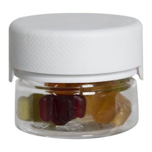 1 oz. (30cc) Clear PET Aviator Container with White CRC Cap & Seal