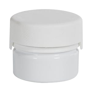 1 oz. (30cc) White PET Aviator Container with White CRC Cap & Seal