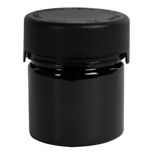 2 oz./60cc Black PET Aviator Container with Black CR Cap & Seal
