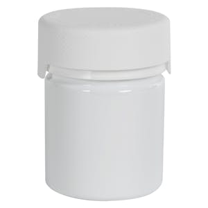 3 oz./90cc White PET Aviator Container with White CR Cap & Seal