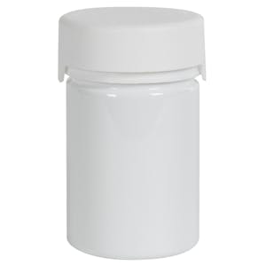 4 oz. (120cc) White PET Aviator Container with White CRC Cap & Seal