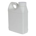 16 oz. White Level 5 Fluorinated HDPE F-Style Jug with 33/400 White Ribbed CRC Cap with F217 Liner