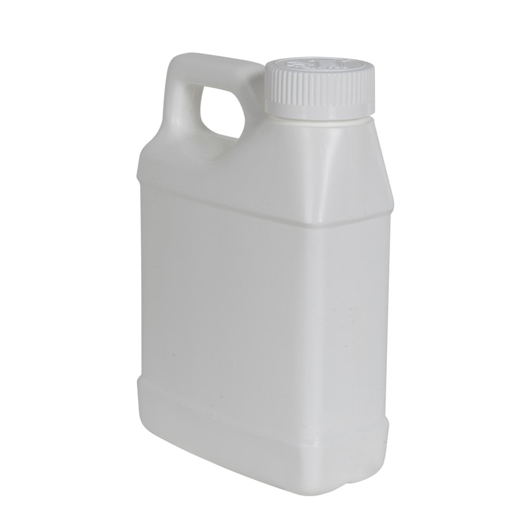 16 oz. White HDPE F-Style Jug with 33/400 White Ribbed CRC Cap with F217 Liner