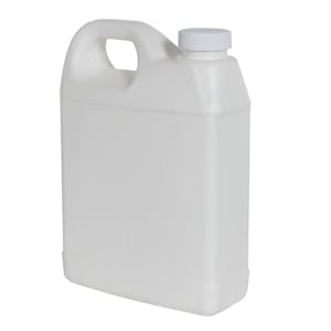 32 oz. White Level 5 Fluorinated HDPE F-Style Jug with 33/400 White Ribbed Cap with F217 Liner