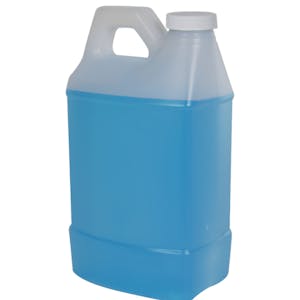 2 Liter Natural HDPE F-Style Handleware Jug with 38/400 White Ribbed Cap with F217 Liner