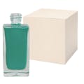 50mL Clear Square Glass Bottle with 18/415 Neck - Case of 108 (Cap Sold Separately)