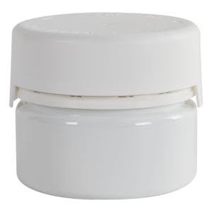 7.5 oz. (225cc) White PET Aviator Container with White CRC Cap & Seal