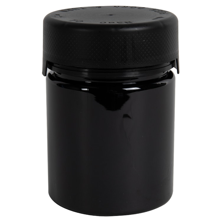 18.5 oz. (550cc) Black PET Aviator Container with Black CRC Cap & Seal