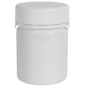 18.5 oz. (550cc) White PET Aviator Container with White CRC Cap & Seal