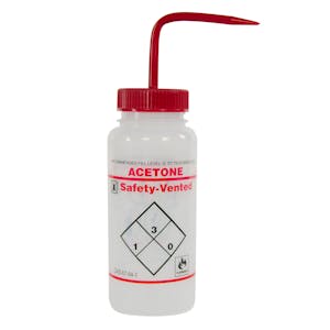 500mL Scienceware® Acetone Safety Vented® Labeled Wash Bottles - Pack of 3