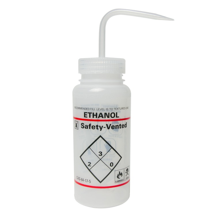 500mL Scienceware® Ethanol Safety Vented® Labeled Wash Bottles - Pack of 3