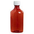 6 oz. Amber PET Oval Liquid Bottle with 24mm CR Cap