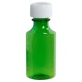 2 oz. Green PET Oval Liquid Bottle with 24mm CR Cap