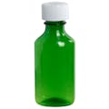 3 oz. Green PET Oval Liquid Bottle with 24/400 White CR Cap