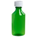 4 oz. Green PET Oval Liquid Bottle with 24mm CR Cap