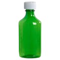 6 oz. Green PET Oval Liquid Bottle with 24mm CR Cap