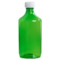 16 oz. Green PET Oval Liquid Bottle with 28/400 White CR Cap