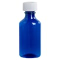 3 oz. Blue PET Oval Liquid Bottle with 24/400 White CR Cap