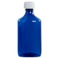 8 oz. Blue PET Oval Liquid Bottle with 24/400 White CR Cap