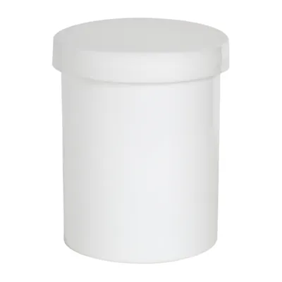 8 oz. White Polypropylene Round Straight-Sided Jar with 70/400 White Smooth Unlined Cap