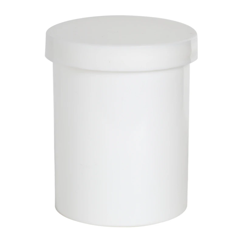 8 oz. White Polypropylene Round Straight-Sided Jar with 70/400 White Smooth Unlined Cap
