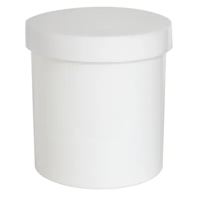16 oz. White Polypropylene Round Straight-Sided Jar with 89/400 White Smooth Unlined Cap