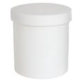 16 oz. White Polypropylene Round Ointment Jar with Cap