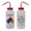 1000mL (32 oz.) Scienceware® Acetone Wide Mouth Safety-Labeled Wash Bottle with Red Dispensing Nozzle