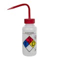 250mL (8 oz.) Scienceware® Acetone Safety-Vented & Labeled Wide Mouth Wash Bottle with Red Dispensing Nozzle