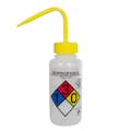 250mL (8 oz.) Scienceware® Isopropanol Safety-Vented & Labeled Wide Mouth Wash Bottle with Yellow Dispensing Nozzle