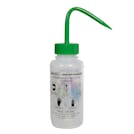 250mL (8 oz.) Scienceware® Methanol Safety-Vented & Labeled Wide Mouth Wash Bottle with Green Dispensing Nozzle