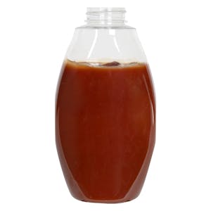 10oz (300ml) Flint (Clear) Glass Woozy Sauce Bottle Round - 24-414 Neck