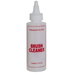4 oz. Natural HDPE Cylinder Bottle with 24/410 Twist Open/Close Cap & Red "Brush Cleaner" Embossed