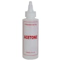4 oz. Natural HDPE Cylinder Bottle with 24/410 Twist Open/Close Cap & Red "Acetone" Embossed