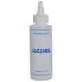 4 oz. Natural HDPE Cylinder Bottle with 24/410 Twist Open/Close Cap & Blue "Alcohol" Embossed