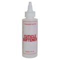 4 oz. Natural HDPE Cylinder Bottle with 24/410 Twist Open/Close Cap & Red "Cuticle Softener" Embossed