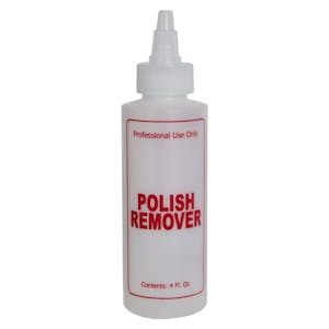 4 oz. Natural HDPE Cylinder Bottle with 24/410 Twist Open/Close Cap & Red "Polish Remover" Embossed