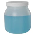 64 oz. Natural HDPE Wide Mouth Round Jar with 120/400 White Polypropylene Ribbed Cap