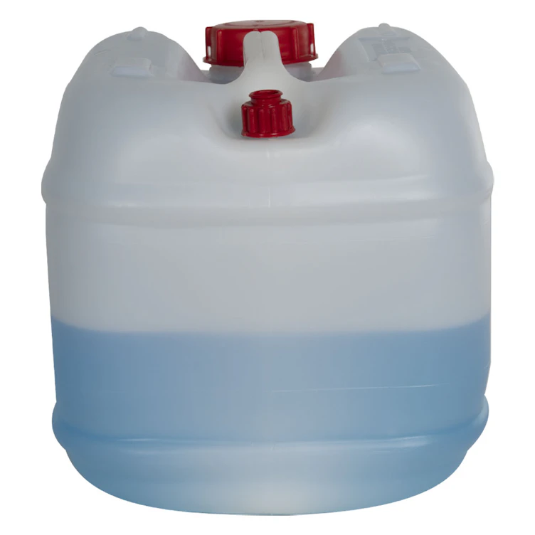 2-1/2 Gallon Natural HDPE Tight Head Container with 60mm Red Cap