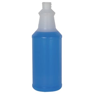 32 oz. Natural HDPE Decanter Spray Bottle with 28/410 Neck (Sprayers or Caps Sold Separately)