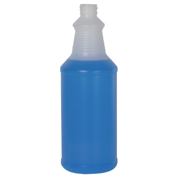 32 oz. Natural HDPE Decanter Spray Bottle with 28/410 Neck (Sprayers or Caps Sold Separately)