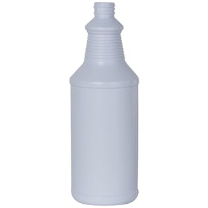 32 oz. White with Blue Tint HDPE Decanter Spray Bottle with 28/410 Neck (Sprayers or Caps Sold Separately)