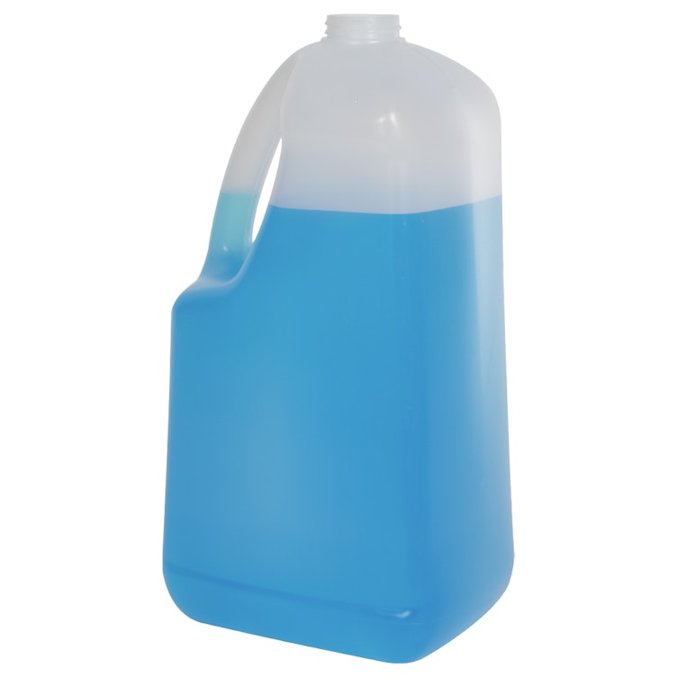 128oz (1 Gallon) Natural HDPE Plastic Dairy Bottle (38mm DBJ)