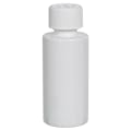 2 oz. White PET Cylindrical Bottle with 20/410 White Ribbed CRC Cap with F217 Liner